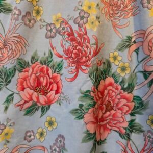 We Are HAH Floral Long Sleeve Bodysuit Swimsuit Open Back Blue Small NEW